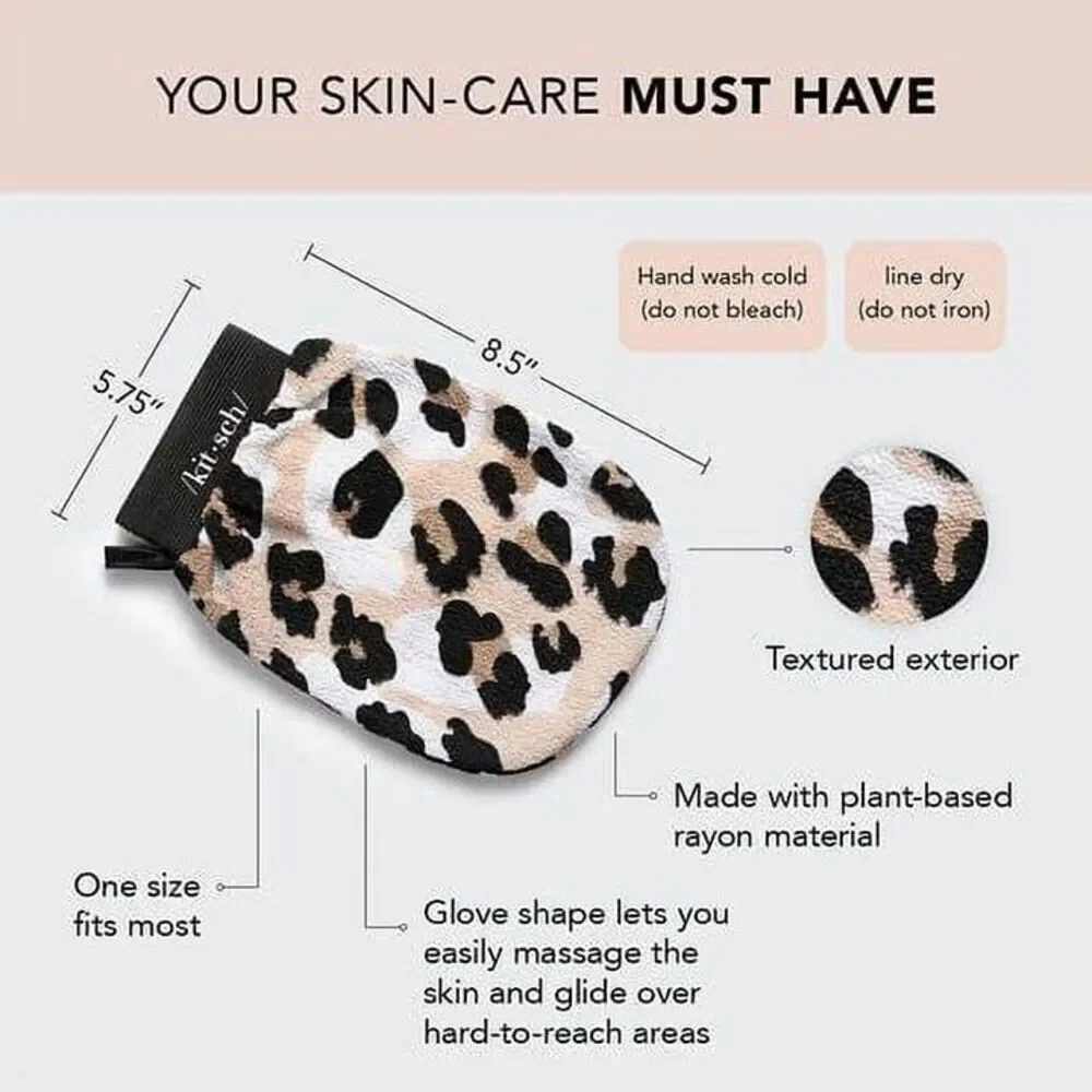 Kitsch Eco Friendly Exfoliating Body Glove Mitten Leopard Print